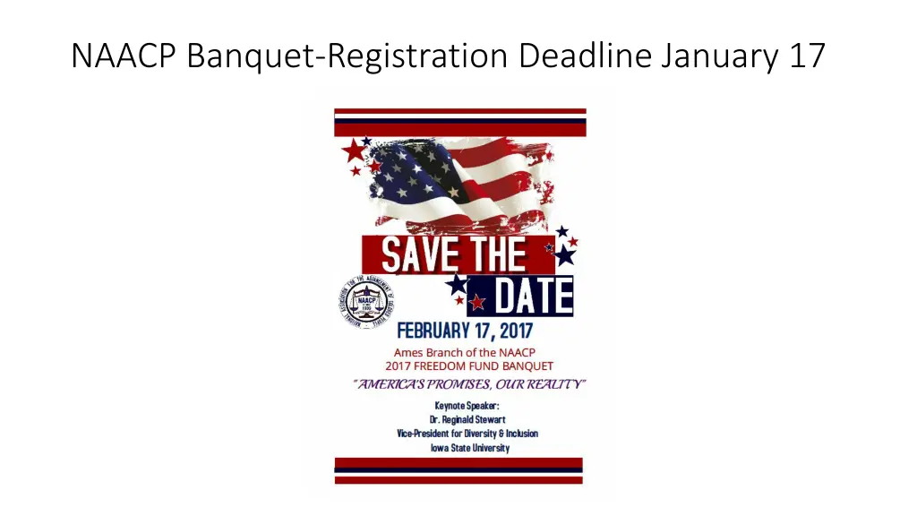 naacp banquet registration deadline january 17