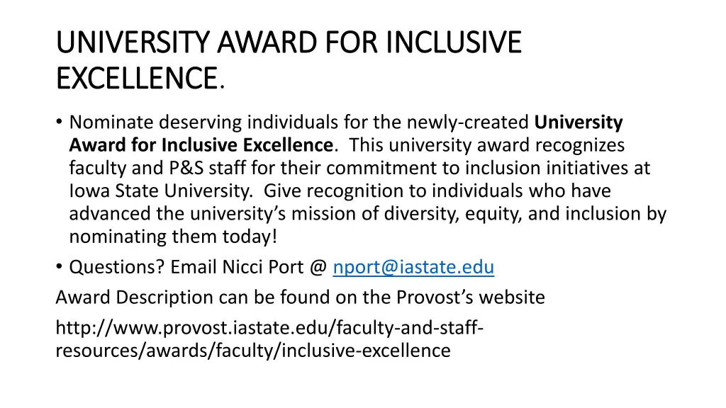 university award for inclusive university award