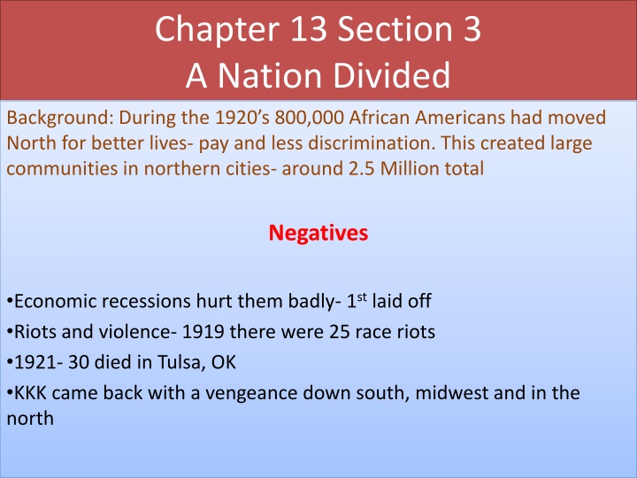 chapter 13 section 3 a nation divided background