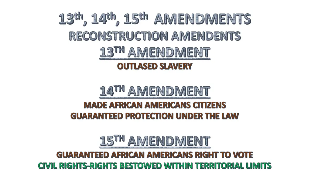 13 th 14 th 15 th amendments reconstruction