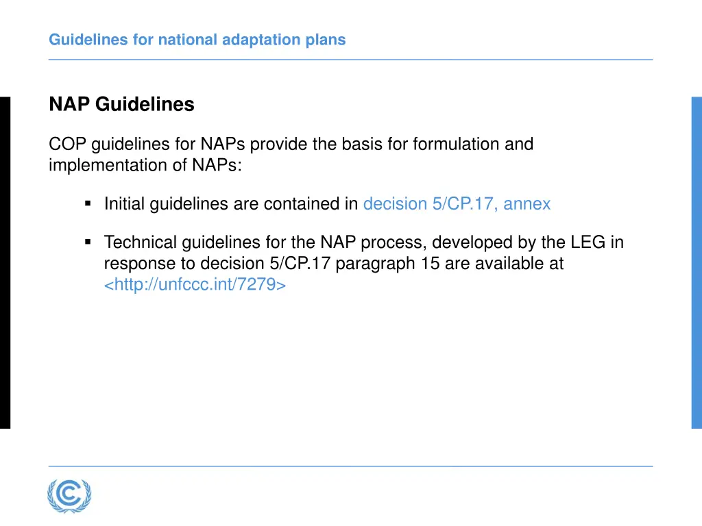 guidelines for national adaptation plans