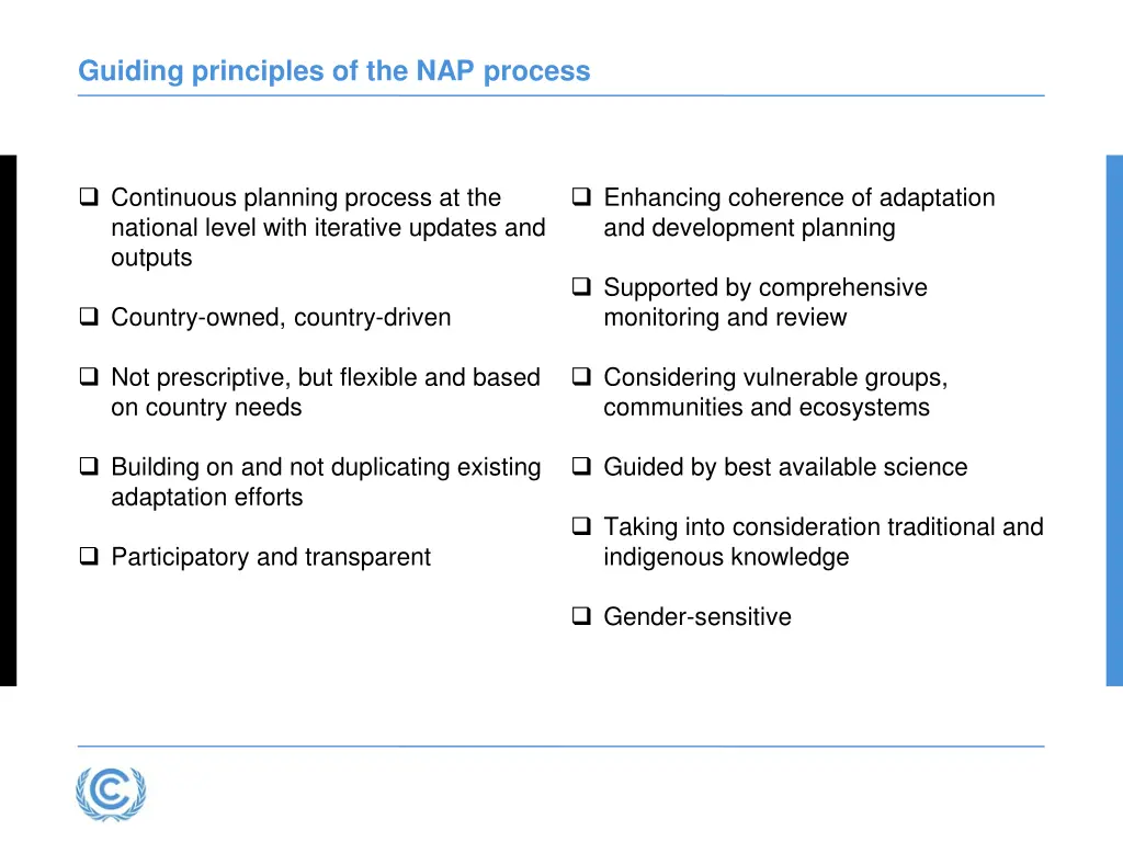 guiding principles of the nap process