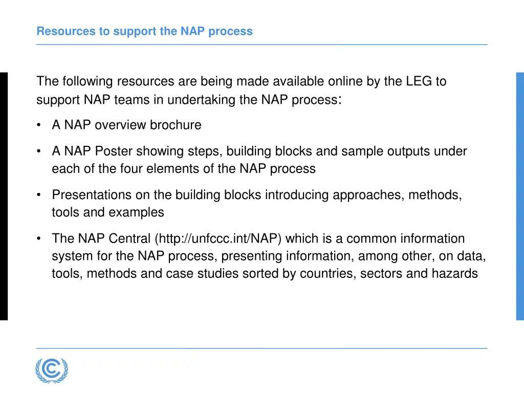 resources to support the nap process