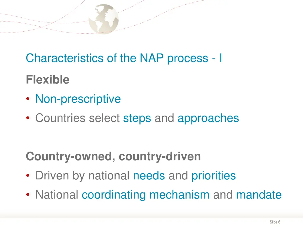 characteristics of the nap process i