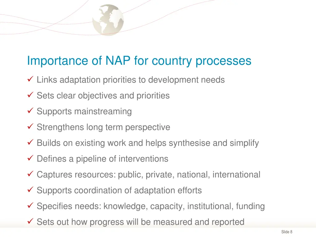 importance of nap for country processes