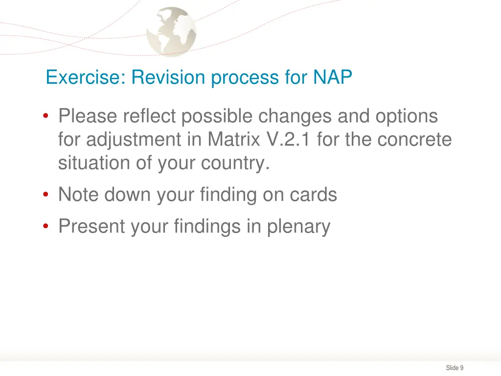 exercise revision process for nap