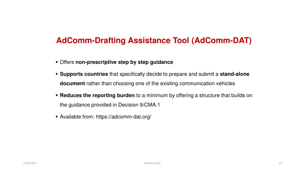 adcomm drafting assistance tool adcomm dat