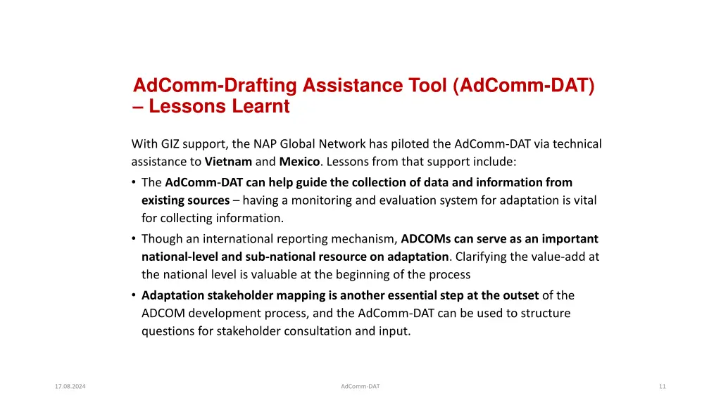 adcomm drafting assistance tool adcomm