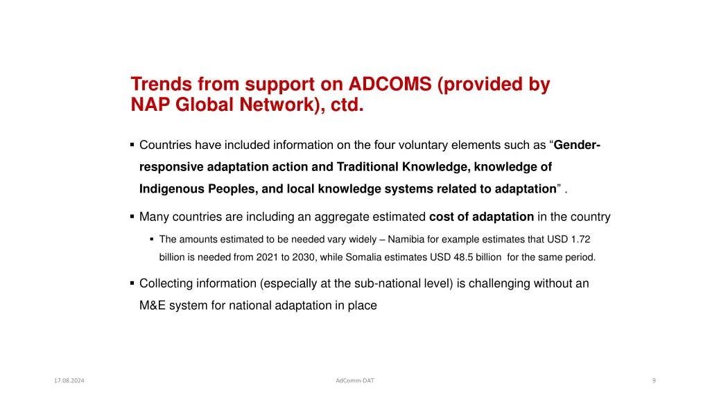 trends from support on adcoms provided 4