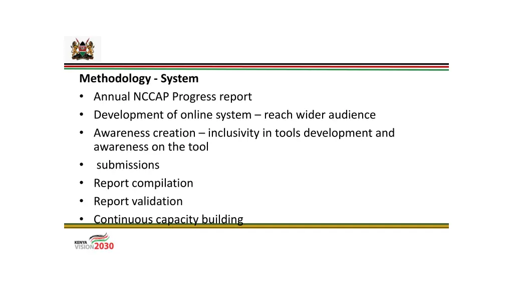 methodology system annual nccap progress report