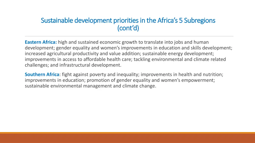 sustainable development priorities in the africa 1