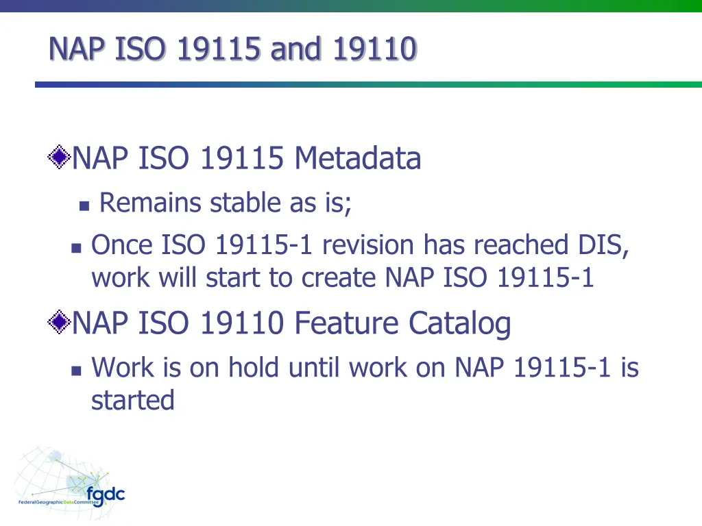 nap iso 19115 and 19110