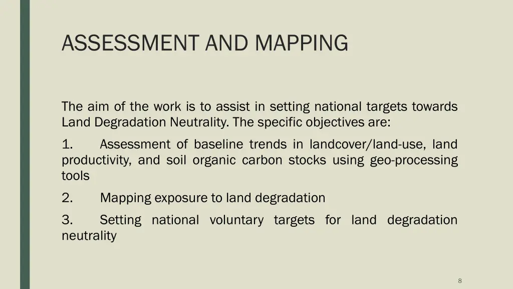 assessment and mapping