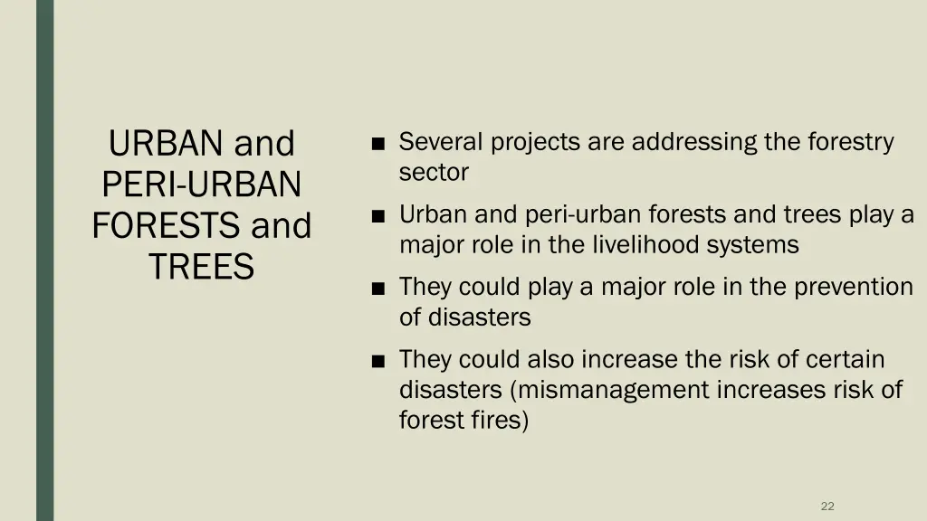 urban and peri urban forests and trees