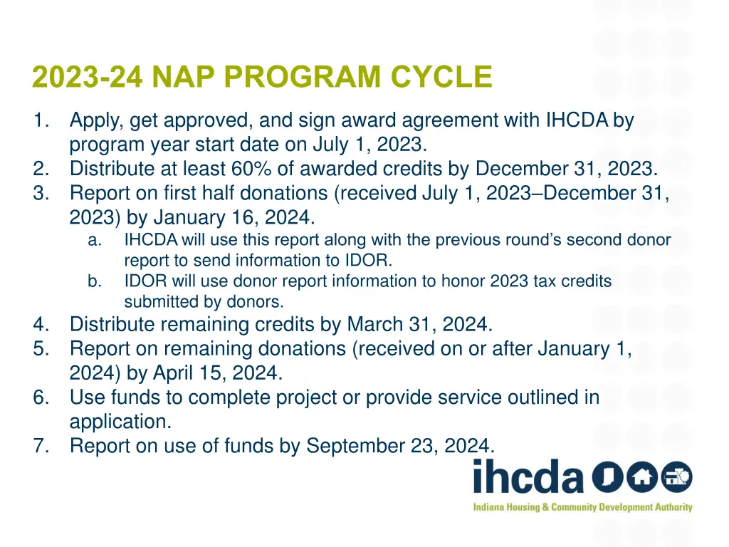 2023 24 nap program cycle