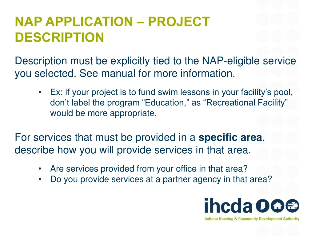 nap application project description 1