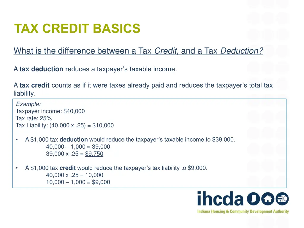 tax credit basics