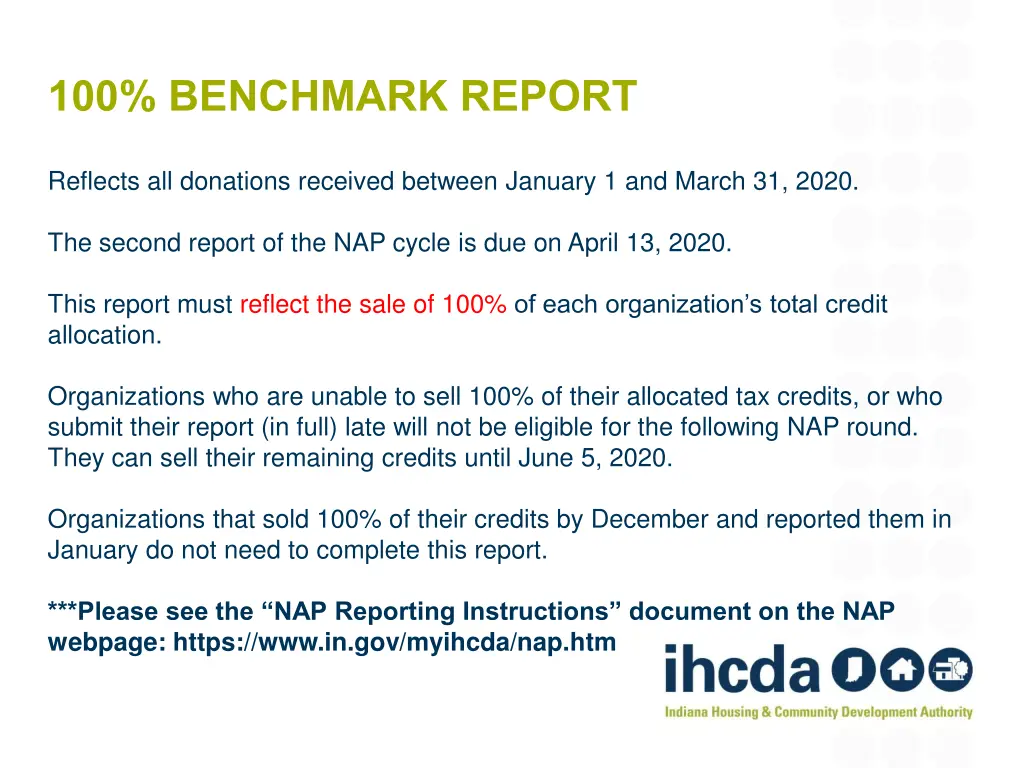 100 benchmark report