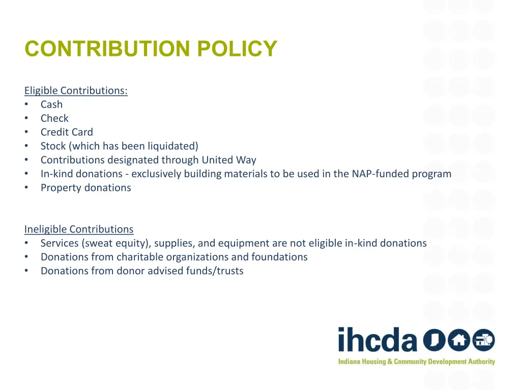 contribution policy 1