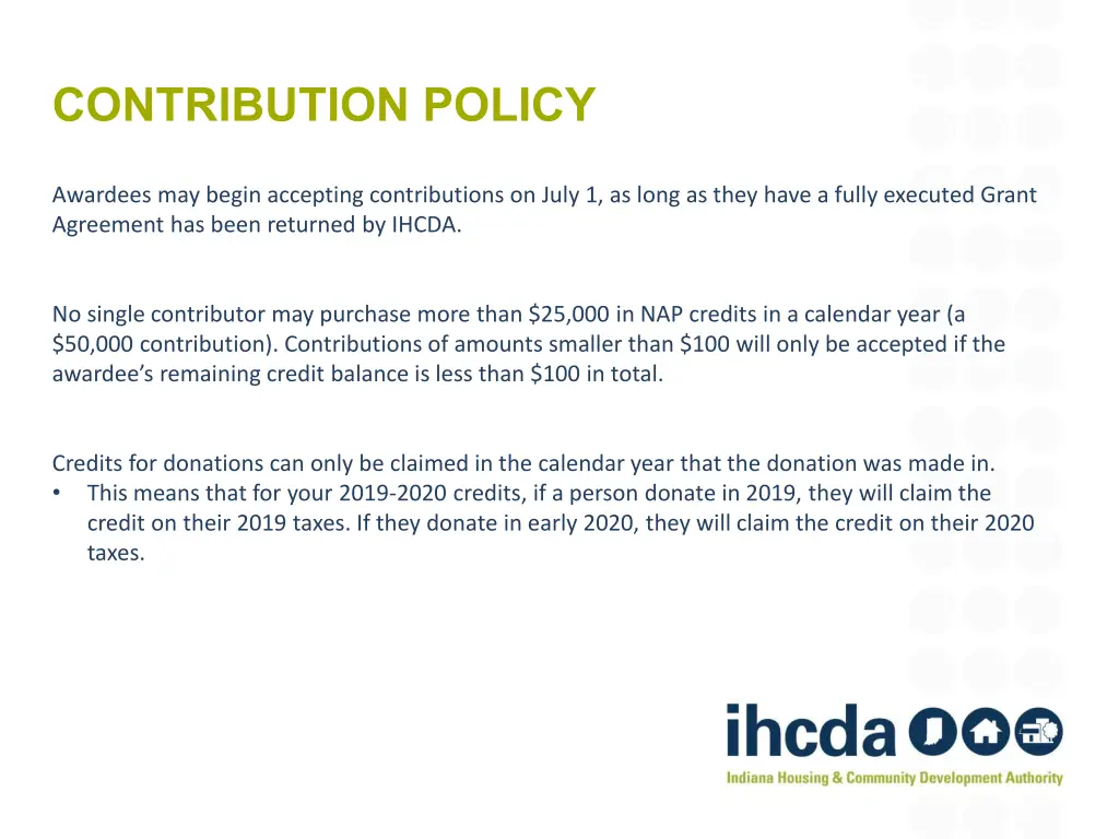 contribution policy