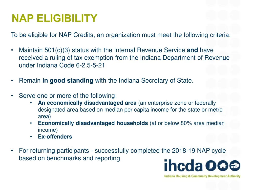 nap eligibility