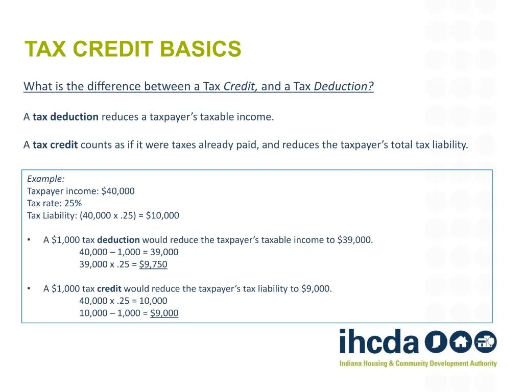 tax credit basics