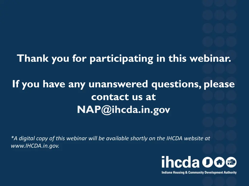 thank you for participating in this webinar