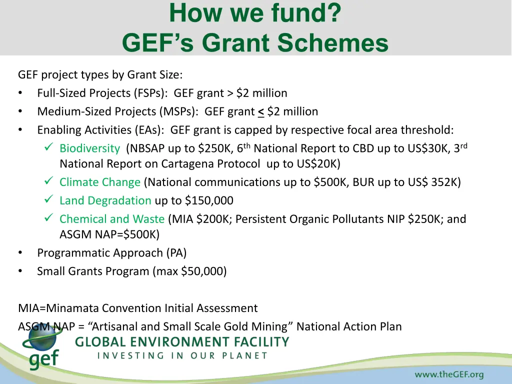 how we fund gef s grant schemes