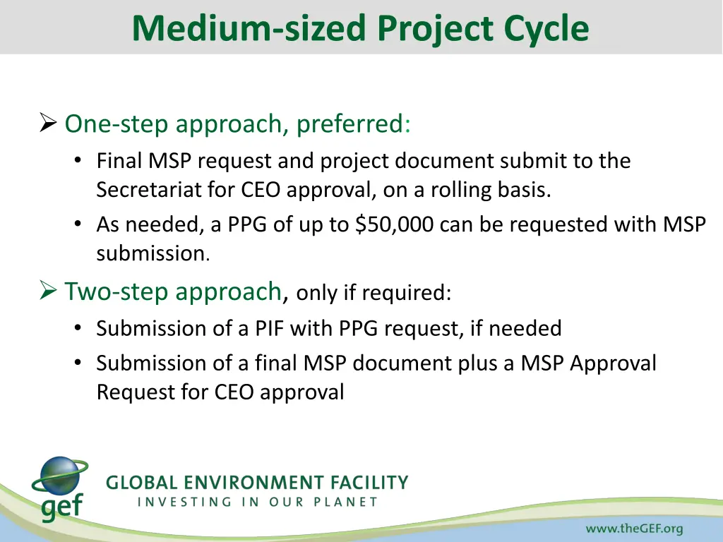 medium sized project cycle