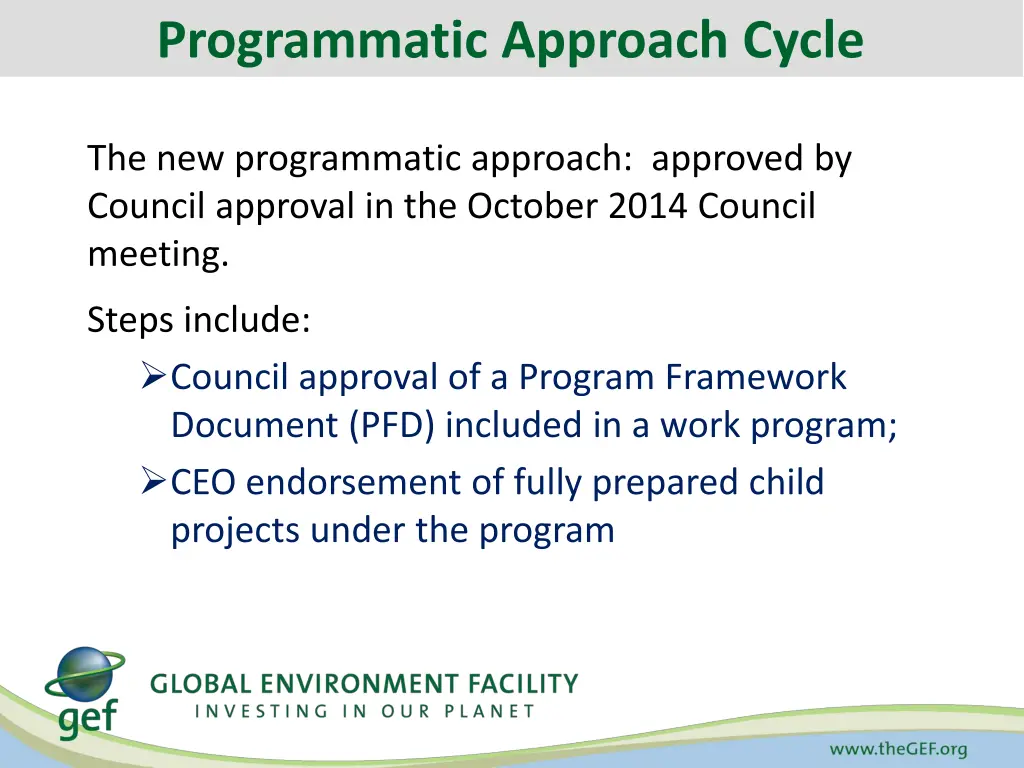 programmatic approach cycle