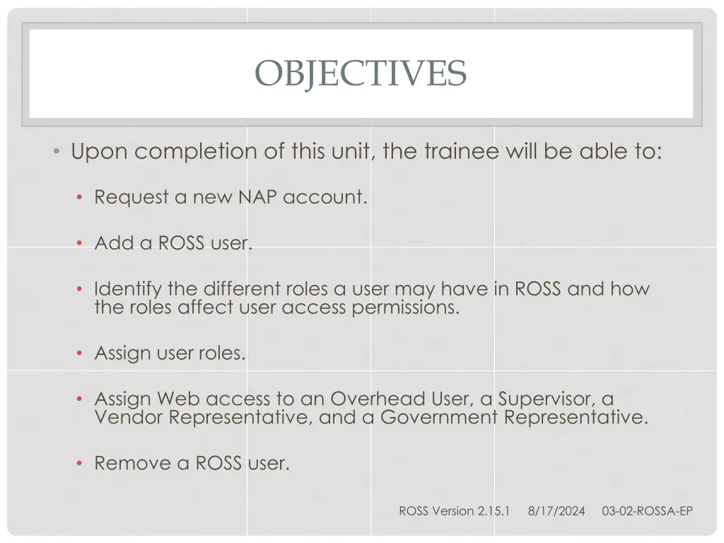 objectives