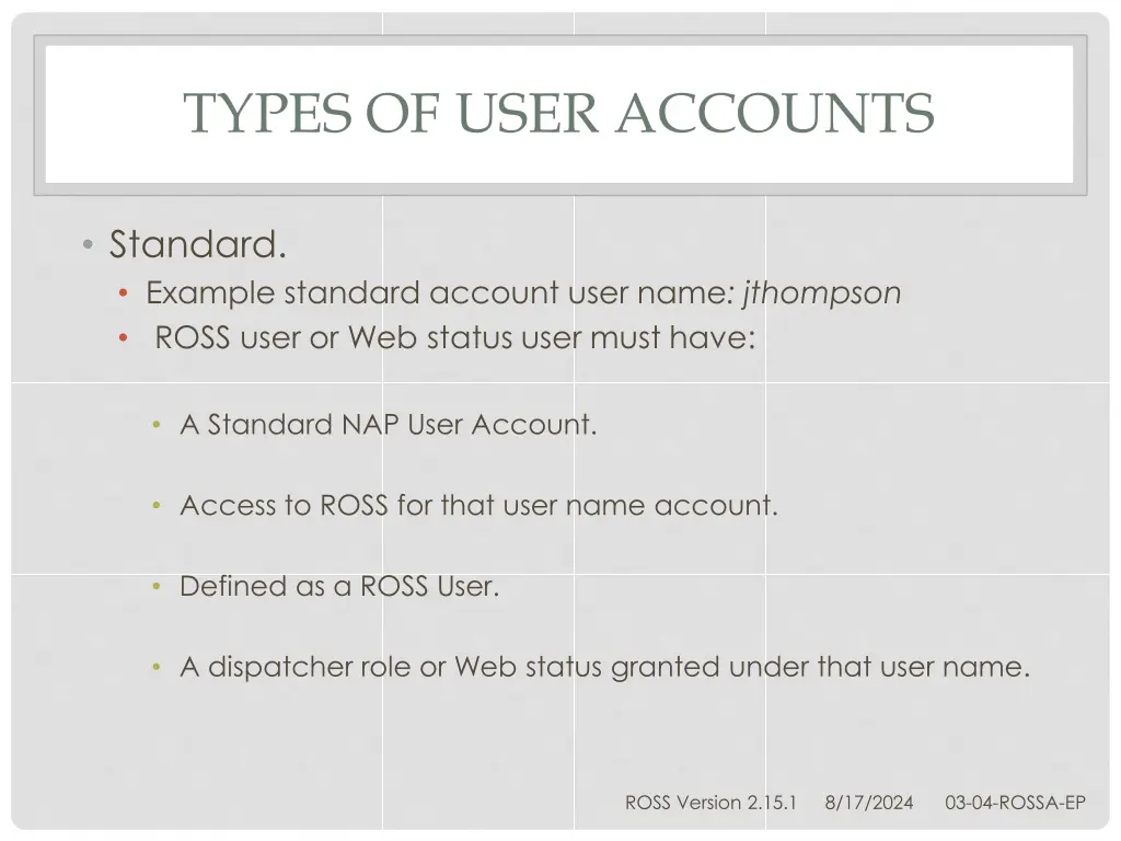 types of user accounts