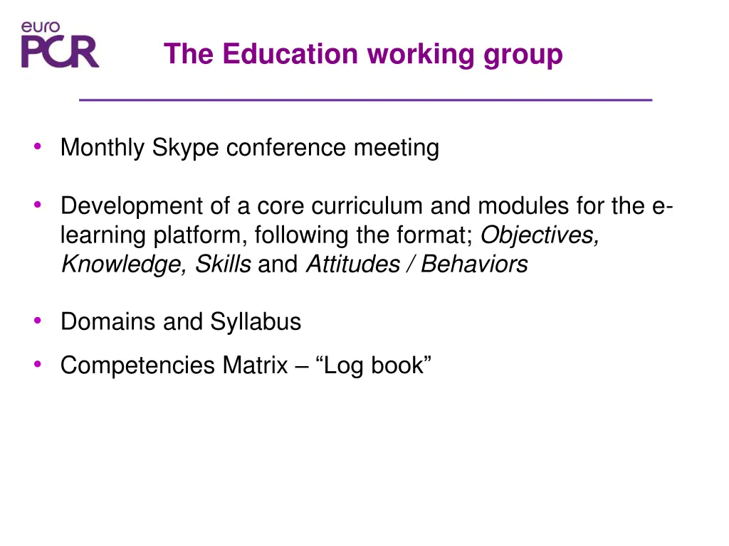 the education working group