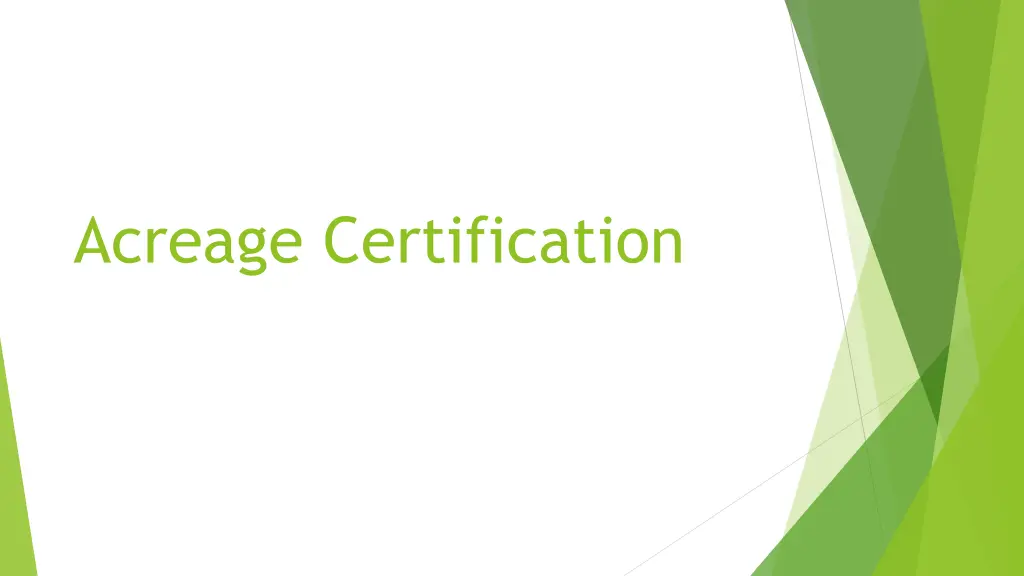 acreage certification