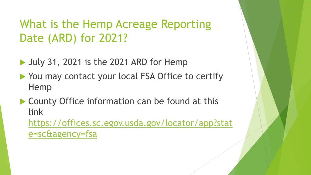 what is the hemp acreage reporting date