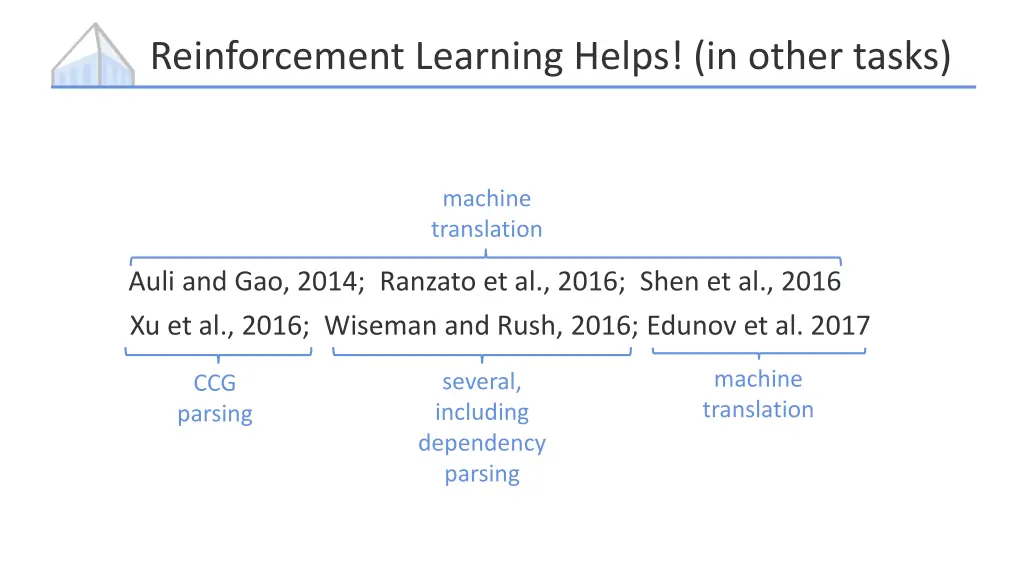 reinforcement learning helps in other tasks