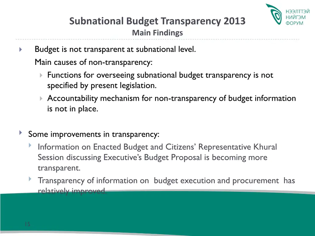 subnational budget transparency 2013 main findings