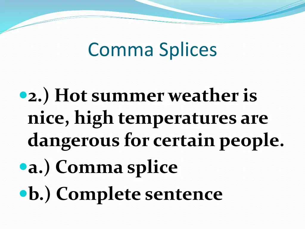 comma splices 10