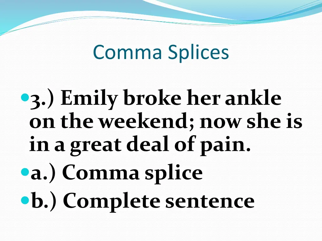 comma splices 12