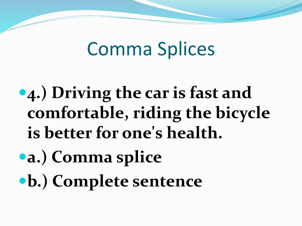 comma splices 13