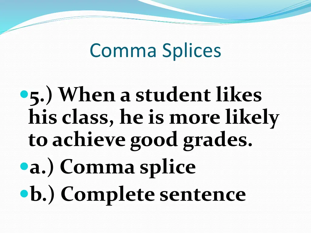 comma splices 15