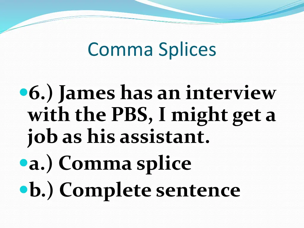 comma splices 17