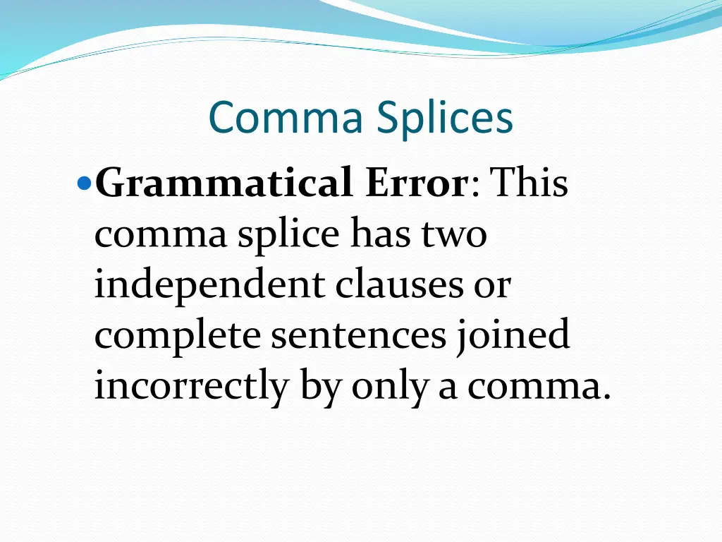 comma splices 2