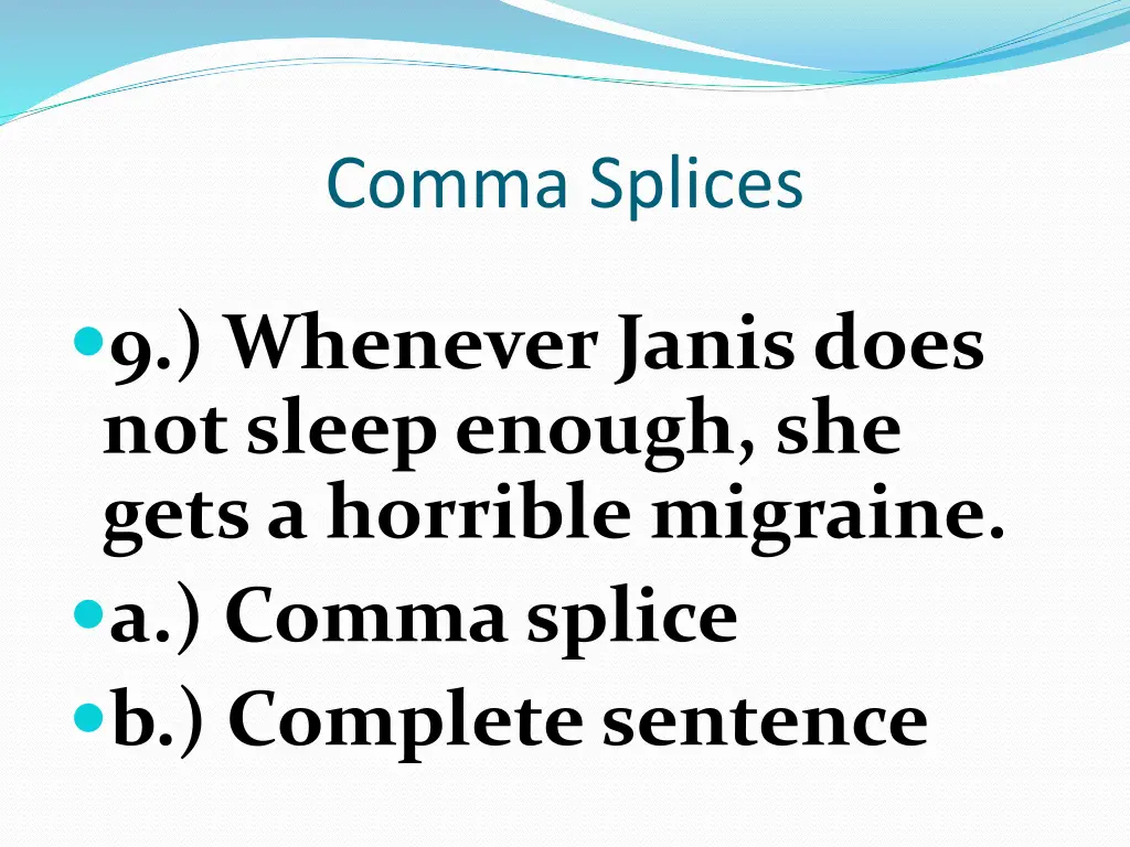 comma splices 20