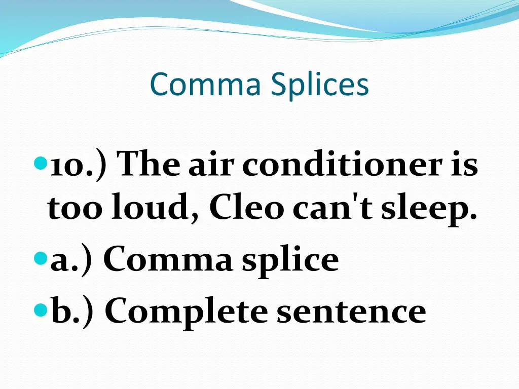 comma splices 22