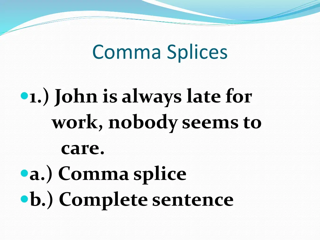 comma splices 9