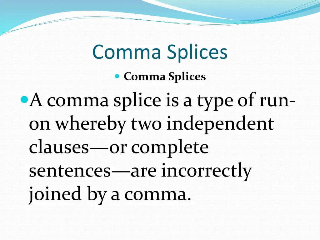 comma splices