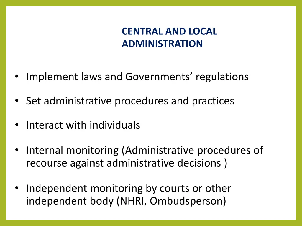 central and local administration