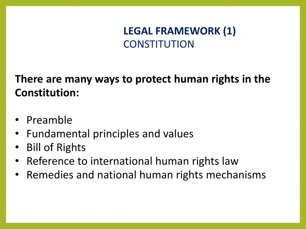 legal framework 1 constitution