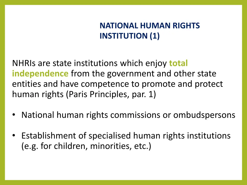 national human rights institution 1